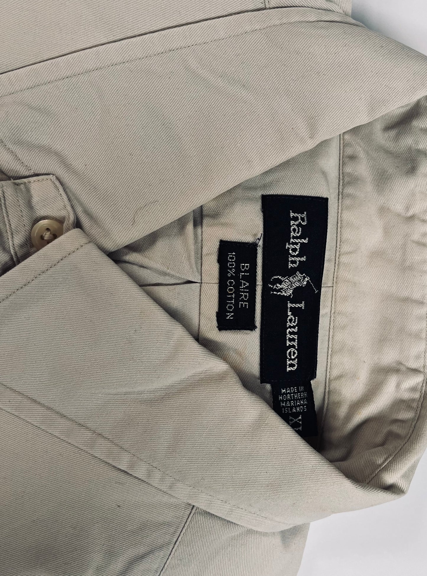 Polo Ralph Lauren Overhemd (Crèmewit, Korte Mouw, Maat XL)