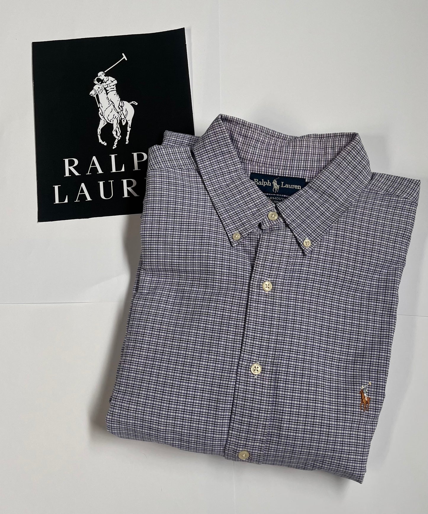 Polo Ralph Lauren Yarmouth Overhemd (Wit/Paars Geruit, Maat 18 / XL-XXL)