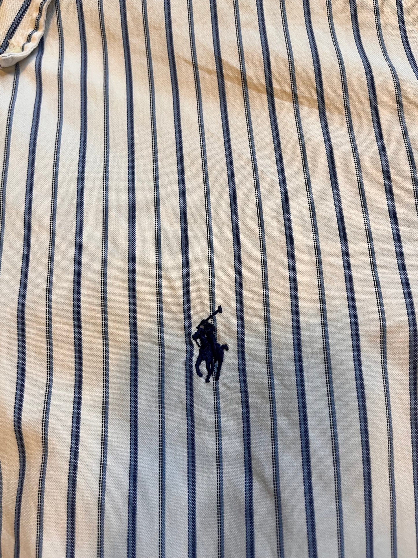 Polo Ralph Lauren Gestreept Overhemd (Wit/Blauw, Classic Fit, Maat XL)