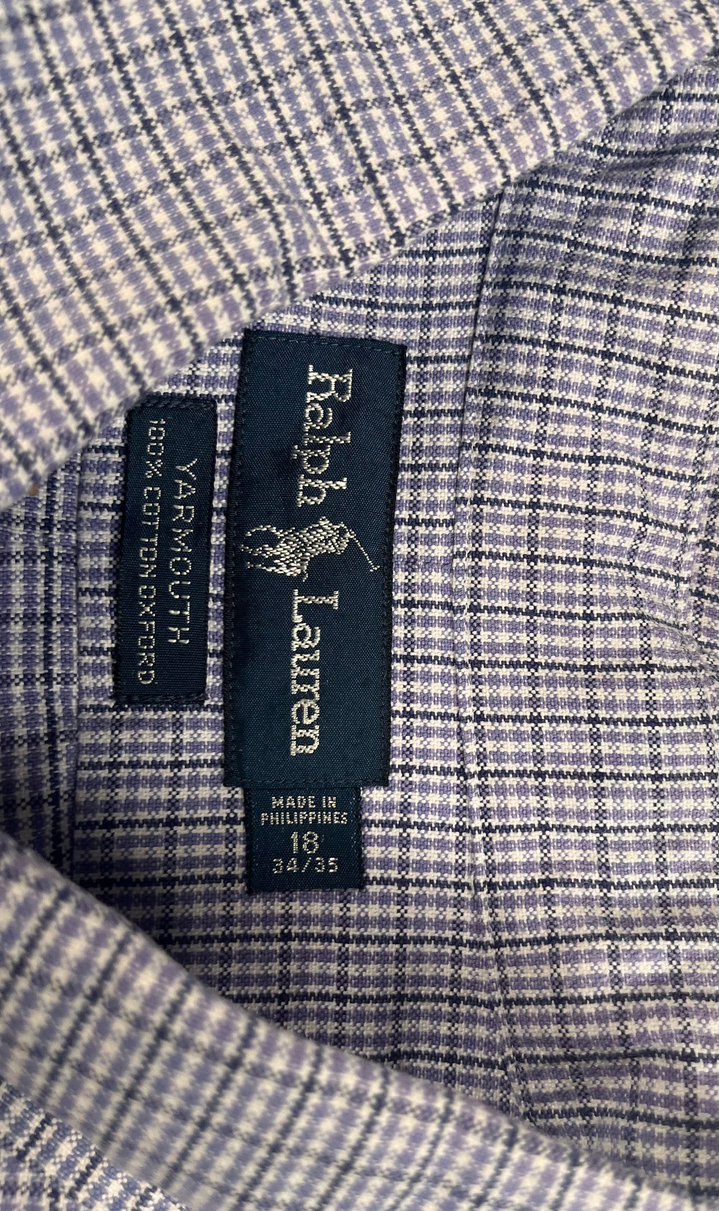 Polo Ralph Lauren Yarmouth Overhemd (Wit/Paars Geruit, Maat 18 / XL-XXL)