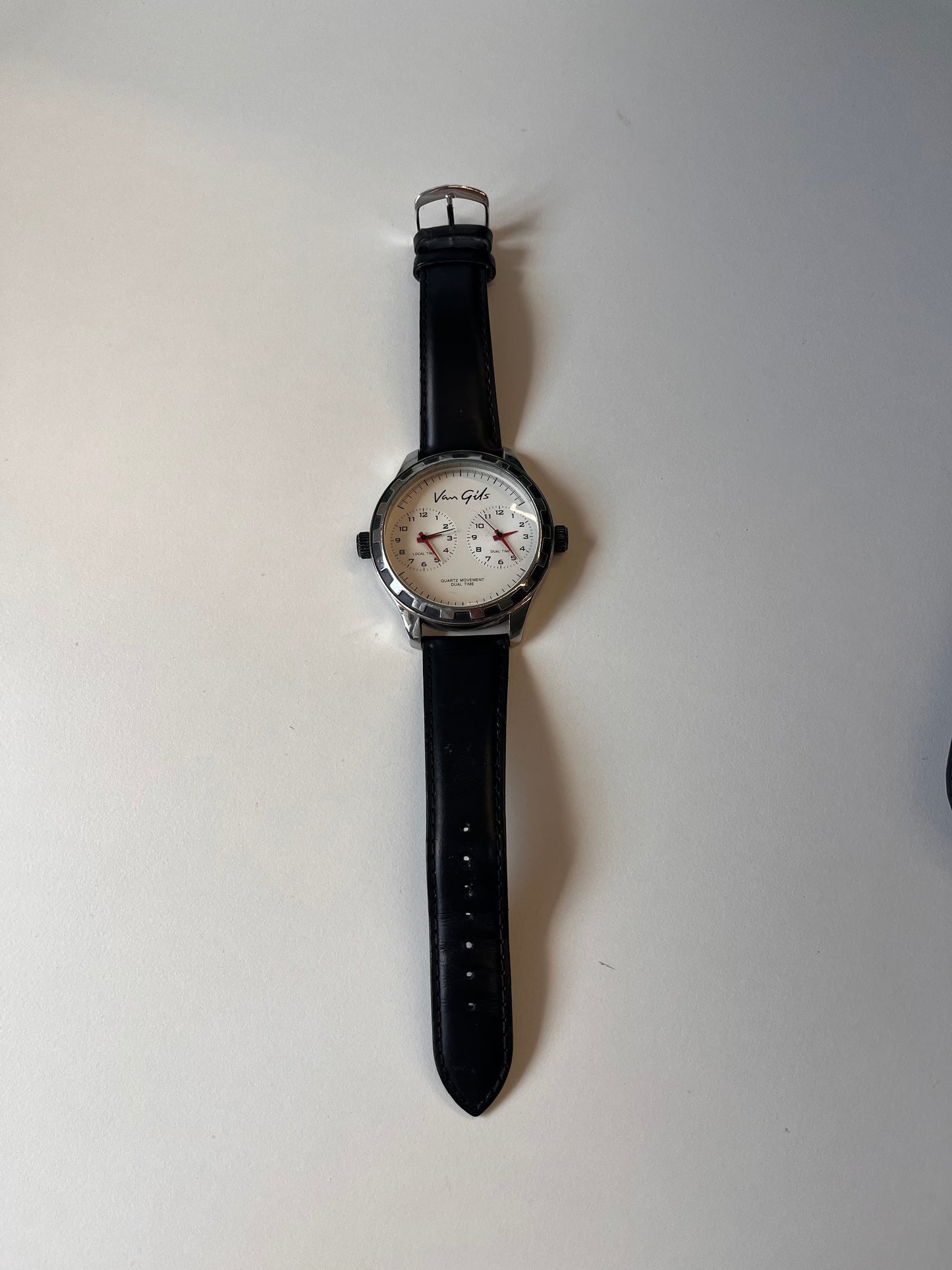 Van Gils Dual Time Horloge (Zwart/Wit, Quartz)