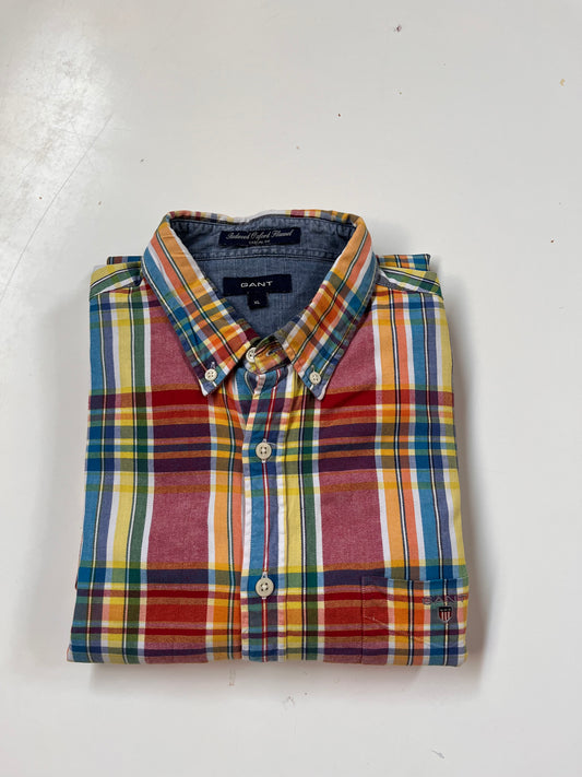 Gant Geruit Overhemd (Gekleurd, Maat XL)