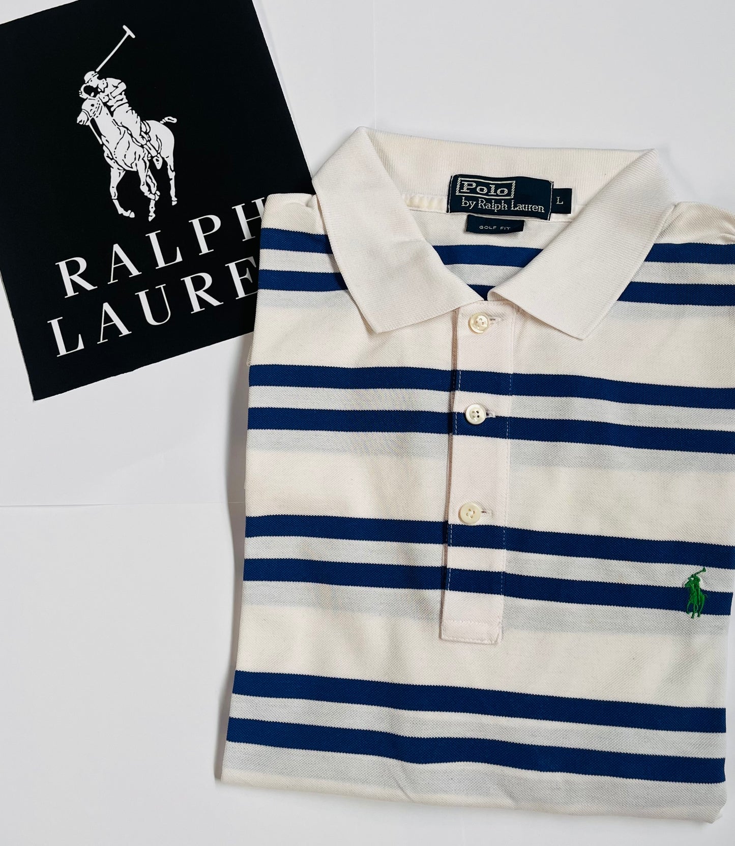 Polo Ralph Lauren Polo (Blauw/Wit Gestreept, Maat L)