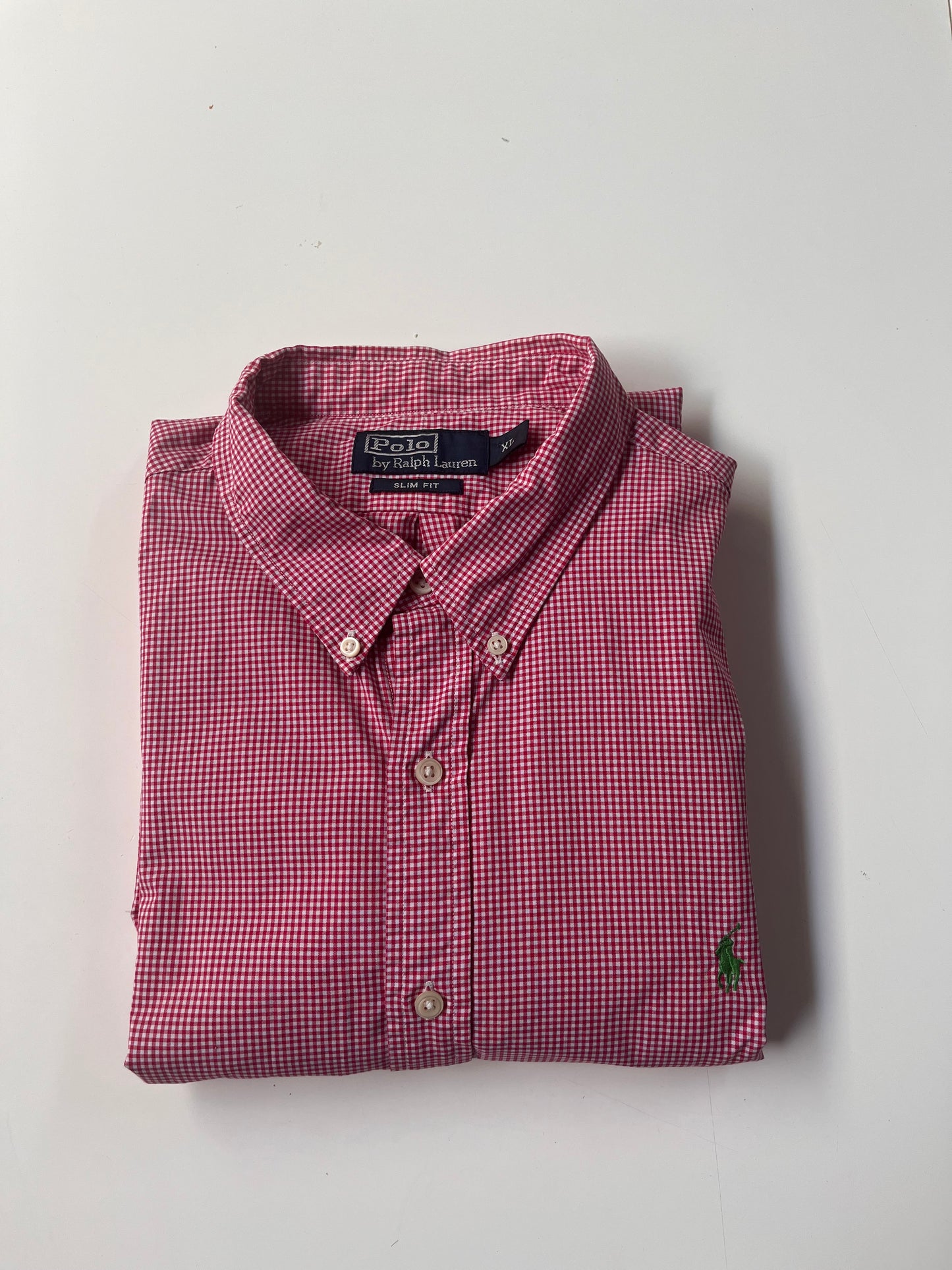 Polo Ralph Lauren Checked Shirt (Red, Slim Fit, Size XL)